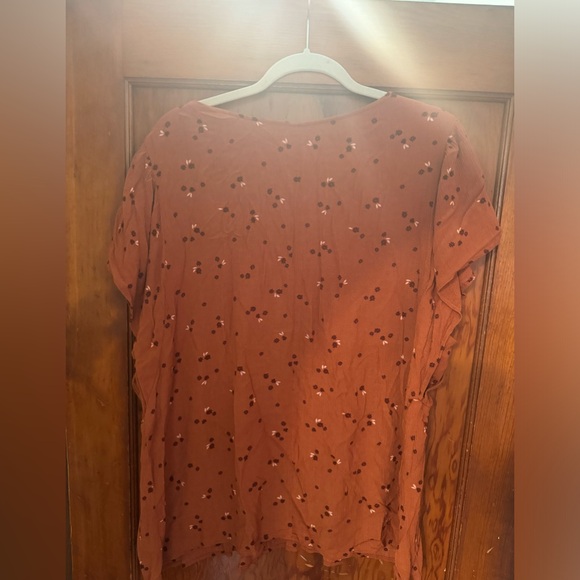 Sonoma Burnt Orange and Red Floral Blouse - Picture 2 of 4